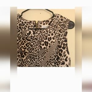 Calvin Klein Midi Dress Sleeveless, Size:10 Color Animal Print